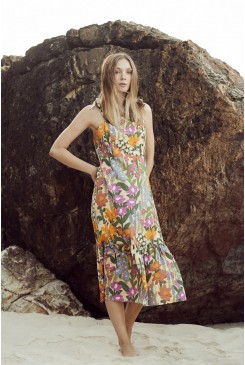 Painted Garden Midi Dress