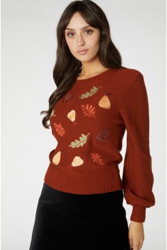 Forest Embroidered Sweater