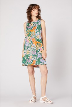 Tiger In The Jungle Sleeveless Shift Dress